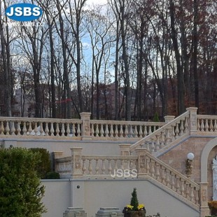 Beige Travertine Balustrade , JS-BS007